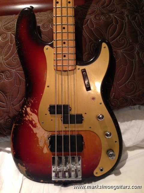 b4photo.jpg - 1958 Fender Precision Bass with an added rear pickup which the customer wants to see disappear!